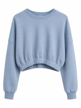 Hollister Light Blue Cropped Sweatshirt Women’s Small
